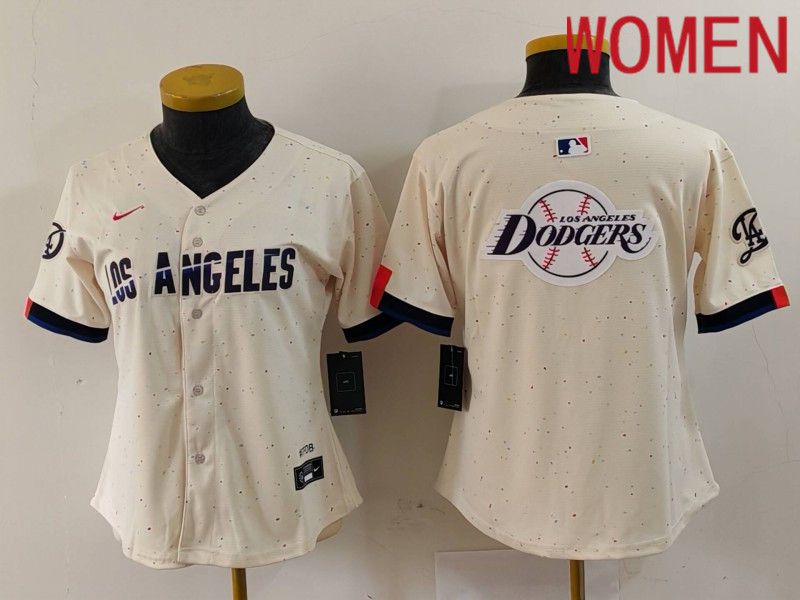 Women Los Angeles Dodgers Blank Cream Fashion Nike Game MLB Jersey style 62911